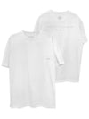 Men's Pyramid Back Logo Crew Neck Cotton Short Sleeve T-Shirt White - WOOYOUNGMI - BALAAN 2
