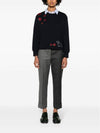 Loopback Hector Rose Oversized Crew Neck Cotton Sweatshirt Navy - THOM BROWNE - BALAAN 3