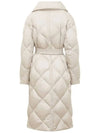 Trecoat Diamond Quilted Belted Padding Sand - MAX MARA - BALAAN 4