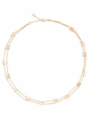 Women's Triomphe Pearl Double Necklace Gold - CELINE - BALAAN 1