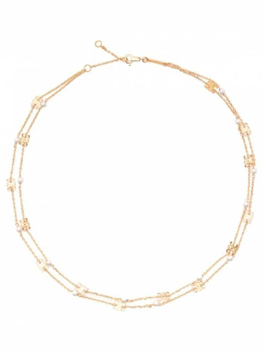 Women's Triomphe Pearl Double Necklace Gold - CELINE - BALAAN 1