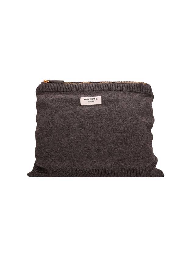 4 Bar Merino Wool Sweater Shoulder Bag Grey - THOM BROWNE - BALAAN 2