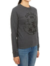 Artwork Print Cotton Long Sleeve T-Shirt Anthracite - GOLDEN GOOSE - BALAAN 6