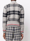 Tartan Check Three Stripes Mohair Cardigan MKC431A - THOM BROWNE - BALAAN 3