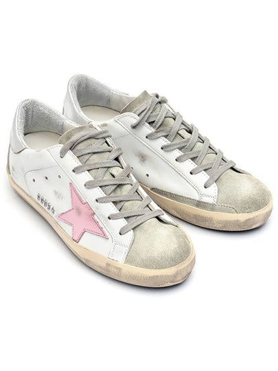 Women's Superstar Silver Heel Tab Pink Star Low Top Sneakers White - GOLDEN GOOSE - BALAAN 2