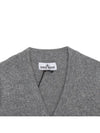 Kids Wappen Patch V-Neck Knit Cardigan Grey - STONE ISLAND - BALAAN 4