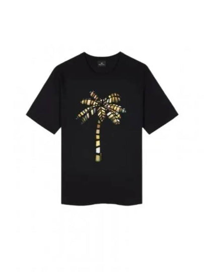 Palm Tree Print Short Sleeve T-Shirt Black - PAUL SMITH - BALAAN 2