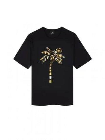 Palm Tree Print Short Sleeve T-Shirt Black - PAUL SMITH - BALAAN 1