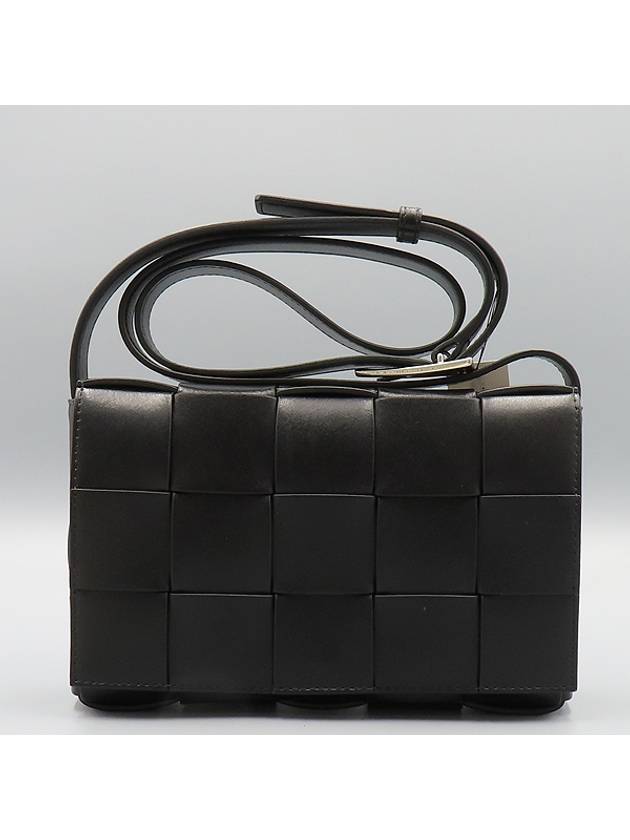 737950 Black Leather Intrecciato Cassette Cross Bag - BOTTEGA VENETA - BALAAN 2