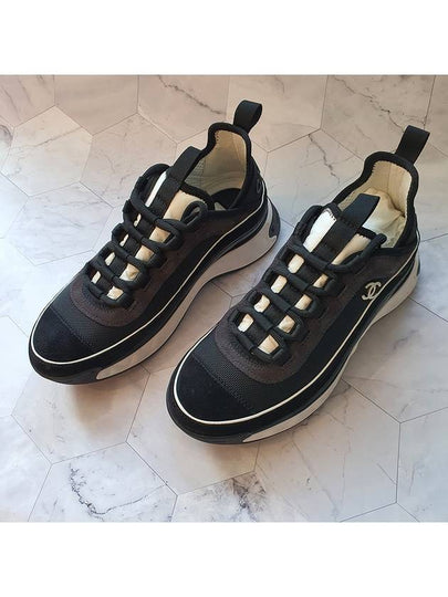 Mixed fiber sneakers black white gold - CHANEL - BALAAN 2