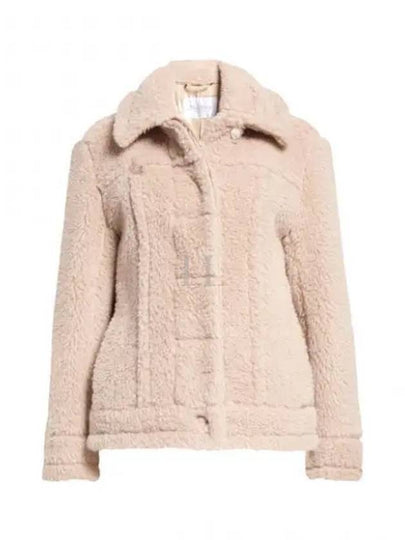 Tedino Short Shearling Coat Beige - MAX MARA - BALAAN 2