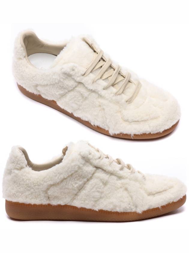 Replica Shearling Low Top Sneakers Ivory - MAISON MARGIELA - BALAAN 3