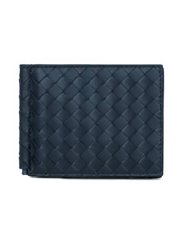 Intrecciato Money Clip Card Wallet Navy - BOTTEGA VENETA - BALAAN 3