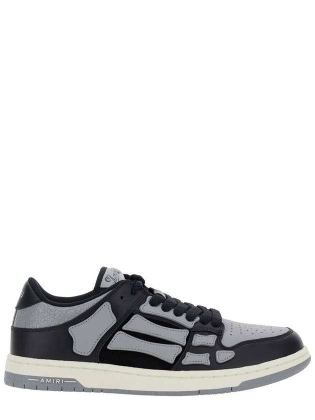 'Skel Top Low' Black Sneakers With Skeleton Patch In Leather Man - AMIRI - BALAAN 1