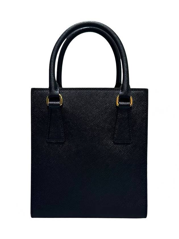 1BA358 Black Saffiano Lux Mini Tote Bag Strap - PRADA - BALAAN 3