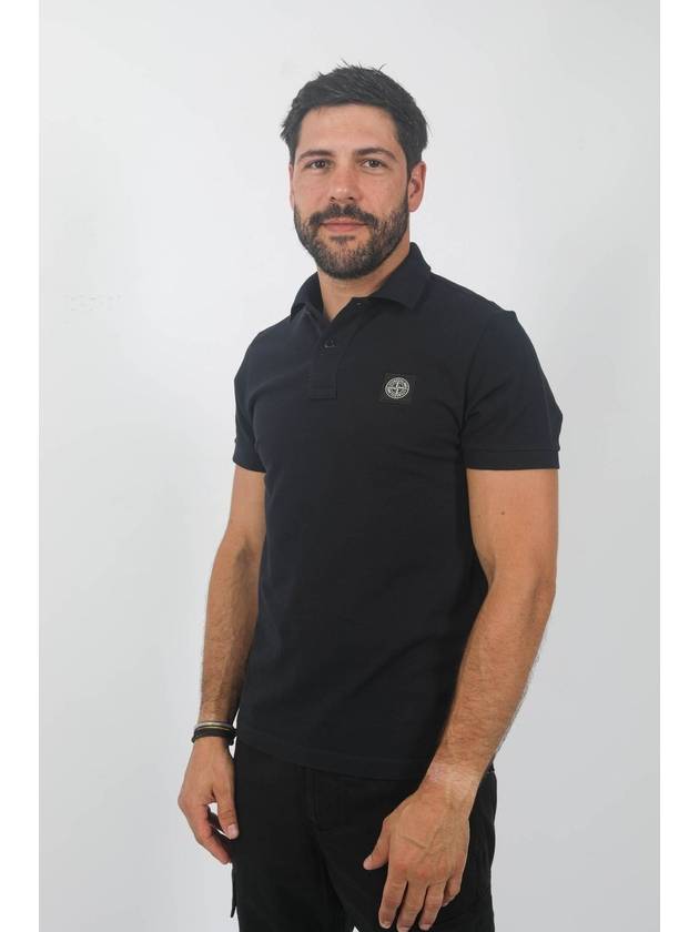 Men's Logo Patch Polo Shirt Navy - STONE ISLAND - BALAAN 3