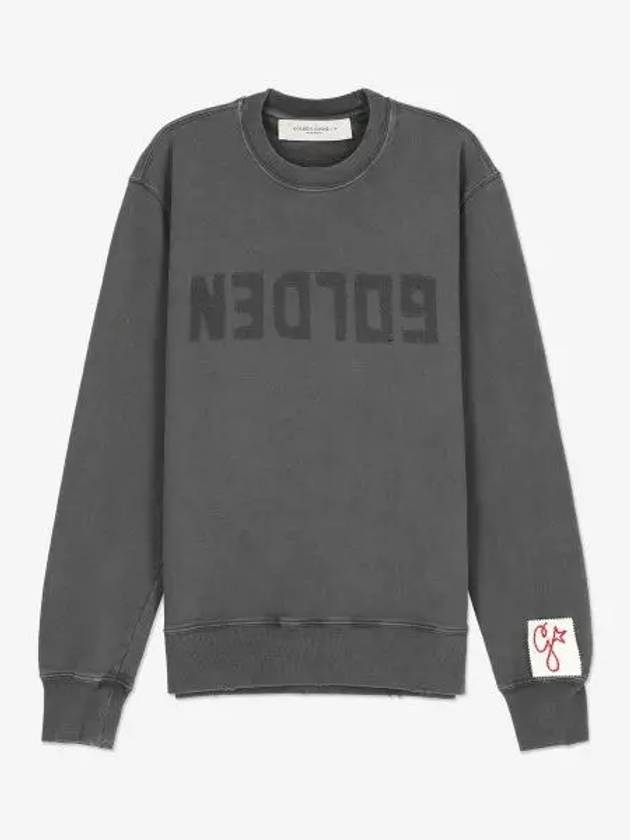 Fleece Reverse Logo Sweatshirt Grey - GOLDEN GOOSE - BALAAN 2