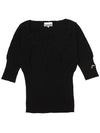 Women's Short Sleeve Knit Top Black - GANNI - BALAAN 2