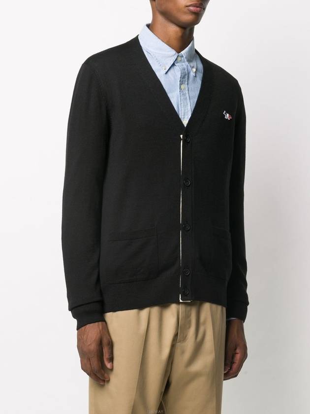 Tricolor Fox Patch Classic Cardigan Black - MAISON KITSUNE - BALAAN 4