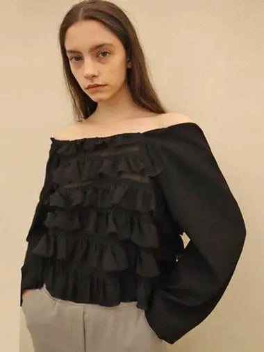 Cancan Off Shoulder Blouse Black - DAMAGE MNEMONIC - BALAAN 1