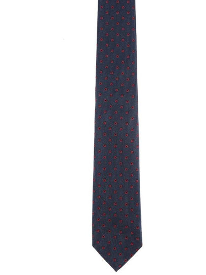 Men's Gancini Silk Tie Navy - SALVATORE FERRAGAMO - BALAAN 2