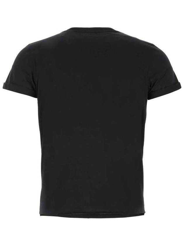 Men's Small Logo Short Sleeve T-Shirt Black - SAINT LAURENT - BALAAN 3