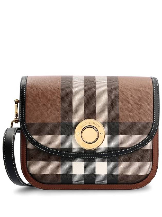 Elizabeth Check Leather Medium Cross Bag Brown - BURBERRY - BALAAN 2