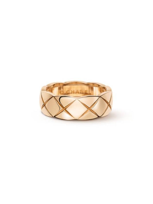 Coco Crush Small Quilted Ring Gold - CHANEL - BALAAN.