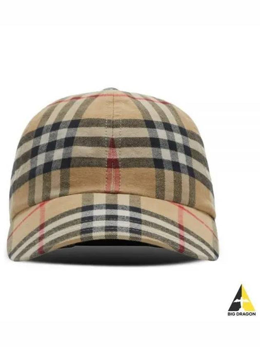 Check Cotton Ball Cap Beige - BURBERRY - BALAAN 2