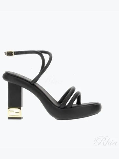 Baguette Criss Cross Strap Sandals Heel Black - FENDI - BALAAN 2