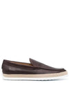 Stamping Monogram Leather Loafers Brown - TOD'S - BALAAN 1