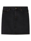 Women's Standard Denim A-Line Skirt Black - A.P.C. - BALAAN 2