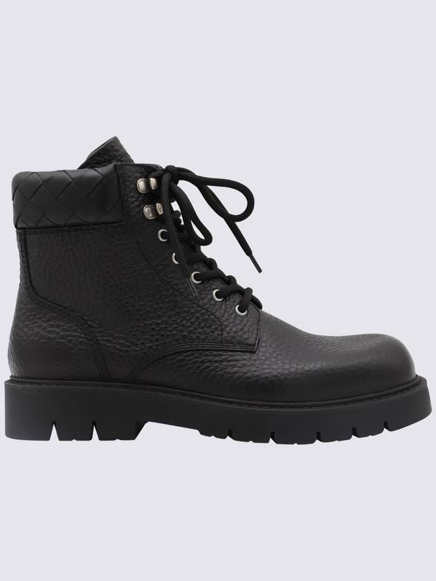 Haddock Leather Combat Boots Black - BOTTEGA VENETA - BALAAN 3