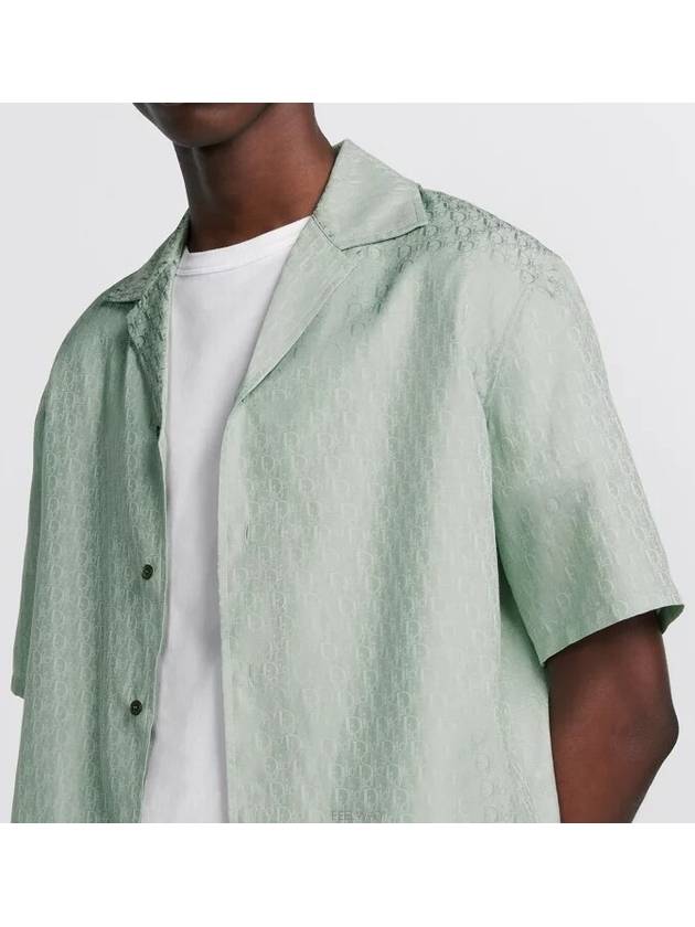 Oblique Short Sleeve Shirt Green - DIOR - BALAAN 5