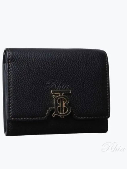 Monogram Motif Grainy Leather Folding Wallet Black - BURBERRY - BALAAN 2