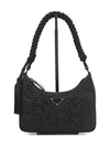 Triangle Logo Bead Shoulder Bag Black - PRADA - BALAAN 2