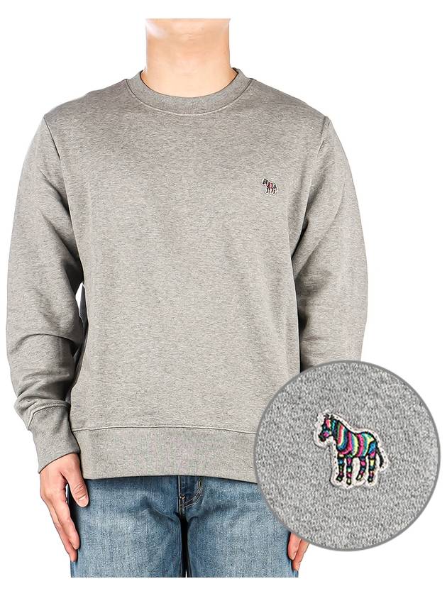 Zebra Patch Organic Cotton Sweatshirt Grey - PAUL SMITH - BALAAN 2