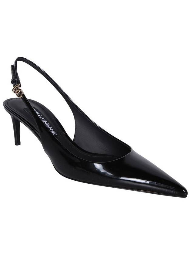 Pattern Leather Sling Back Heels Black - DOLCE&GABBANA - BALAAN 3