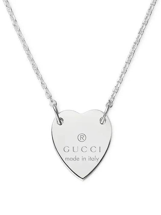 Trademark Heart Pendant Necklace Silver - GUCCI - BALAAN 2