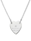 Trademark Heart Pendant Necklace Silver - GUCCI - BALAAN 3