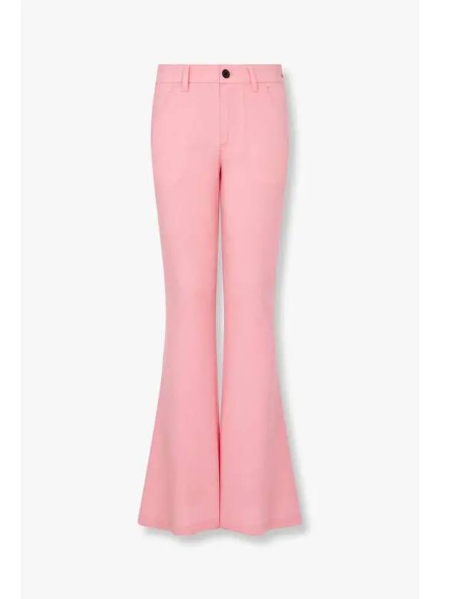 Stitched logo bootcut pants pink - MARNI - BALAAN 1