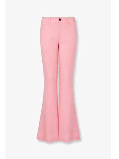 Stitched logo bootcut pants pink - MARNI - BALAAN 1