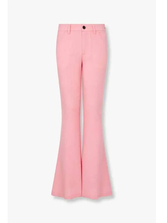 Stitched logo bootcut pants pink - MARNI - BALAAN 1