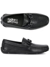 Gancini Ornament Driving Shoes Black - SALVATORE FERRAGAMO - BALAAN.