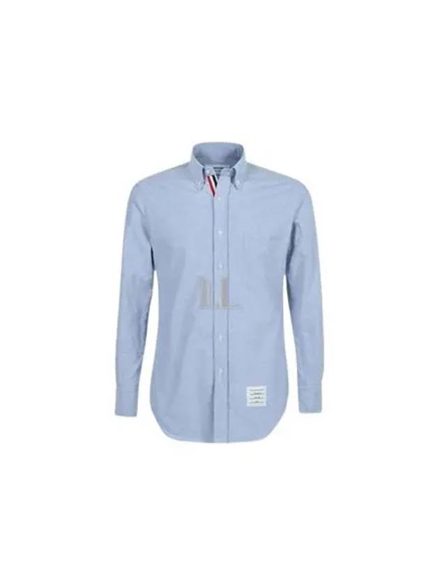 Oxford Grosgrain Placket Cotton Long Sleeve Shirt Light Blue - THOM BROWNE - BALAAN 2