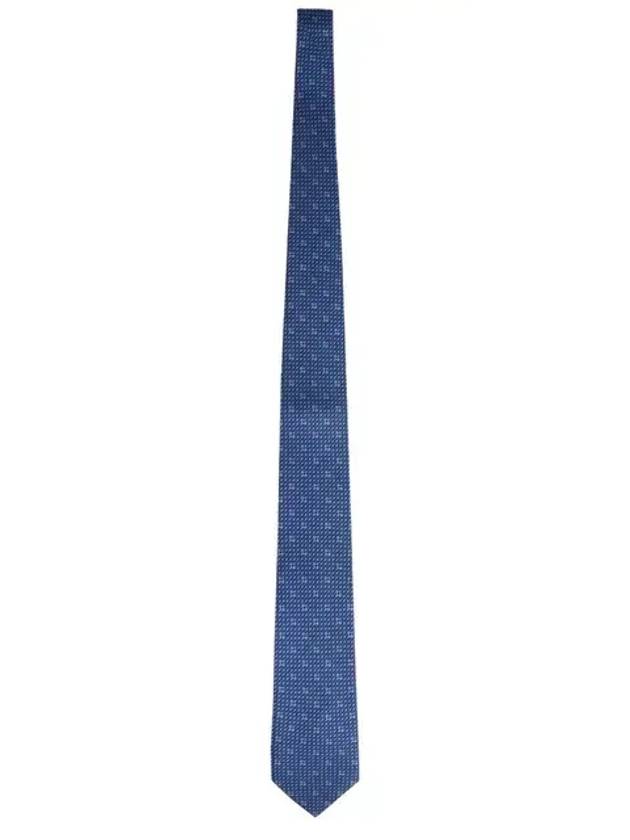 Gancini Print Silk Tie Navy Blue - SALVATORE FERRAGAMO - BALAAN 2