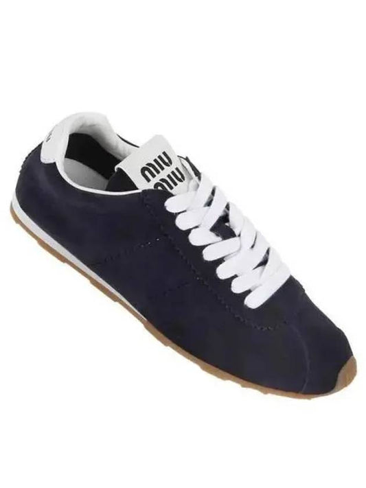 MIU logo suede sneakers 270653 - MIU MIU - BALAAN 1