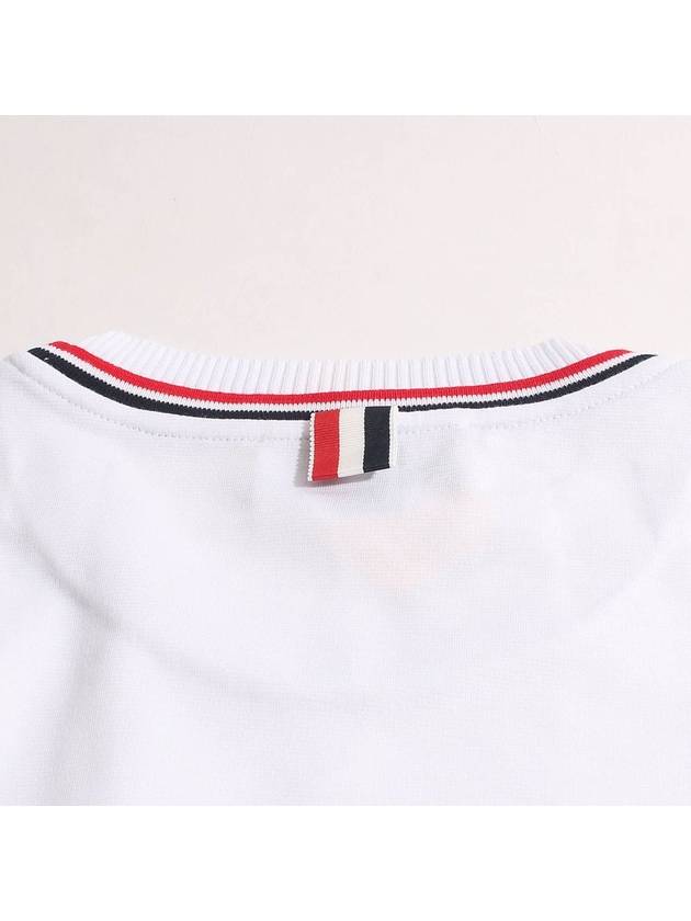 RWB Trimmed Cotton Short Sleeve T-Shirt White - THOM BROWNE - BALAAN 7