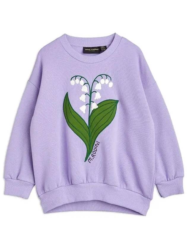 Kids Lily Embroidery Brushed Sweatshirt Purple 22720130 45 - MINI RODINI - BALAAN 1