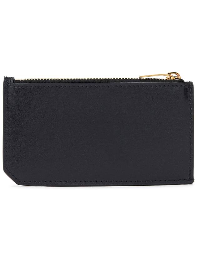 Monogram Leather Gold Zipper Card Wallet Black - SAINT LAURENT - BALAAN 3